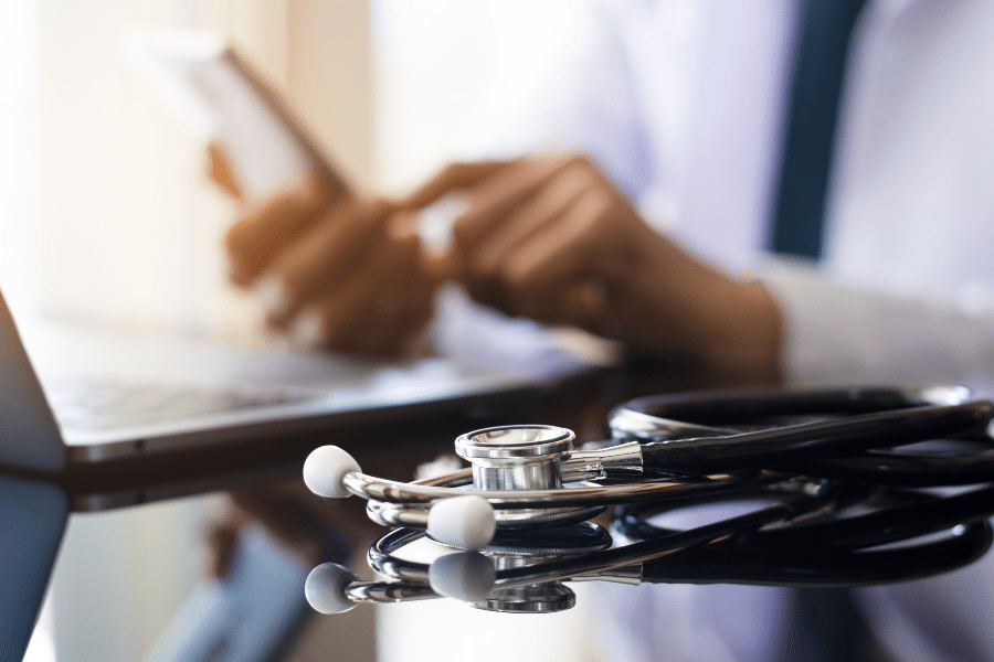 stethoscope on desk